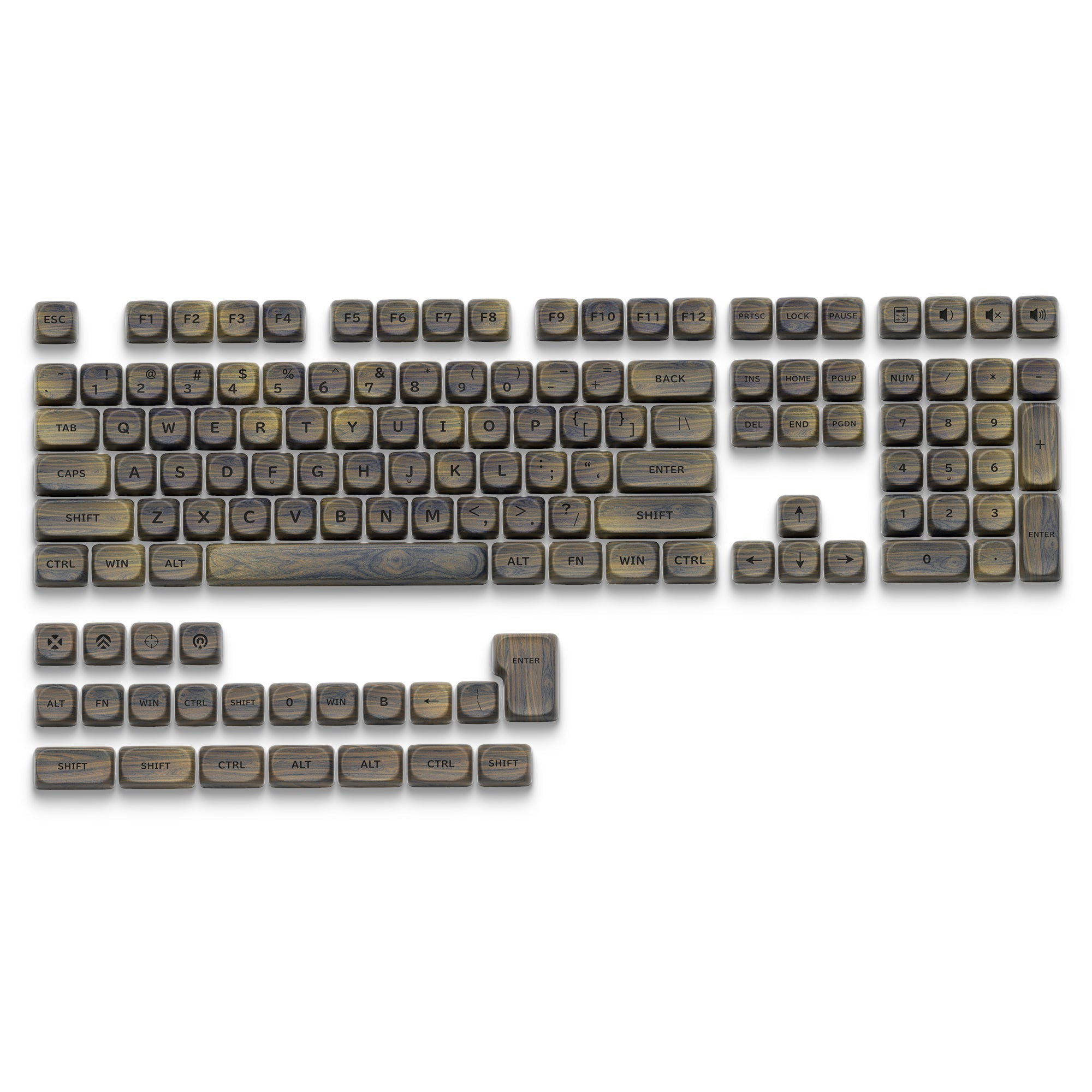 XVX Walnut Texture MOA  Profile Dye-Sublimation PBT 130-Key Keycap Set