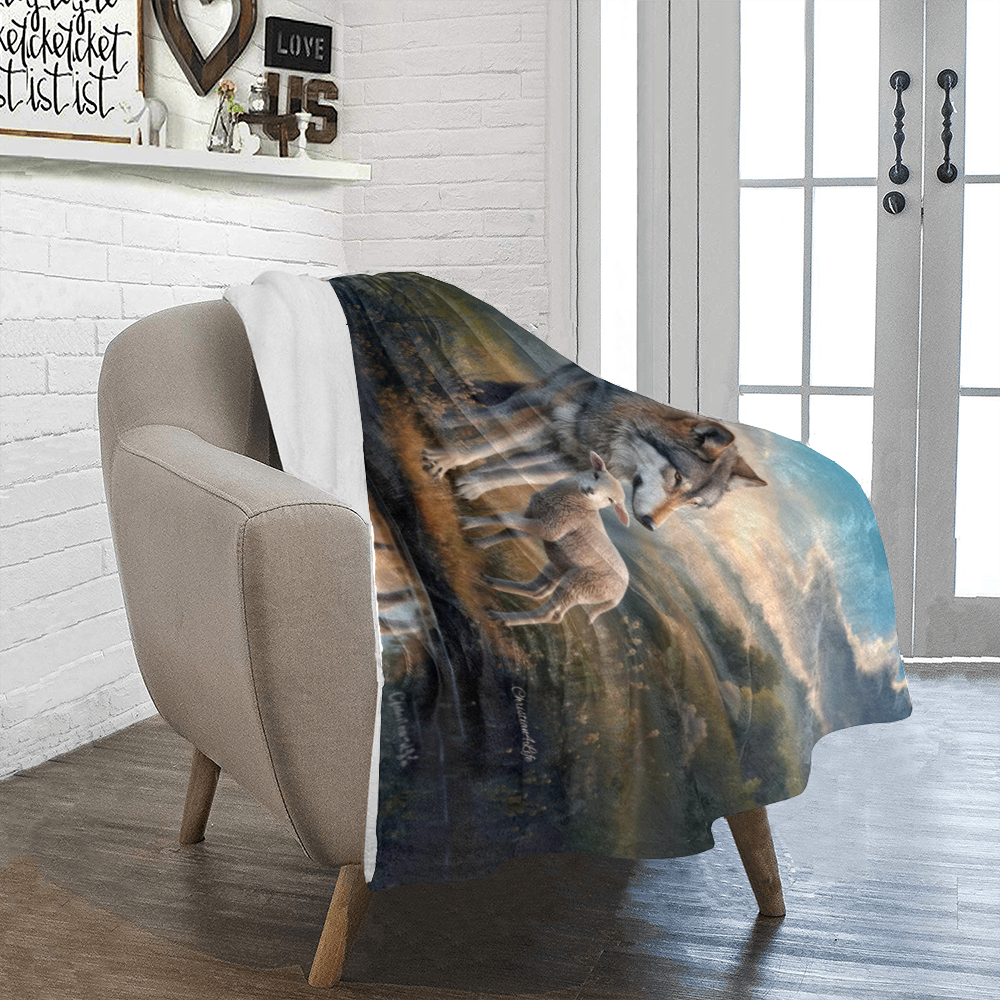 Wolf and Lamb Reflection Isaiah 11:6 Ultra-Soft Micro Fleece Blanket (multiple sizes)