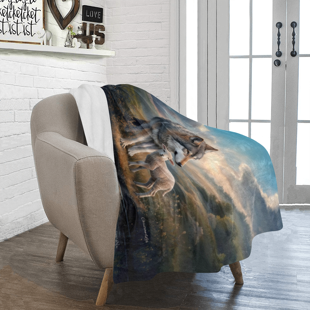 Wolf and Lamb Reflection Isaiah 11:6 Ultra-Soft Micro Fleece Blanket (multiple sizes)