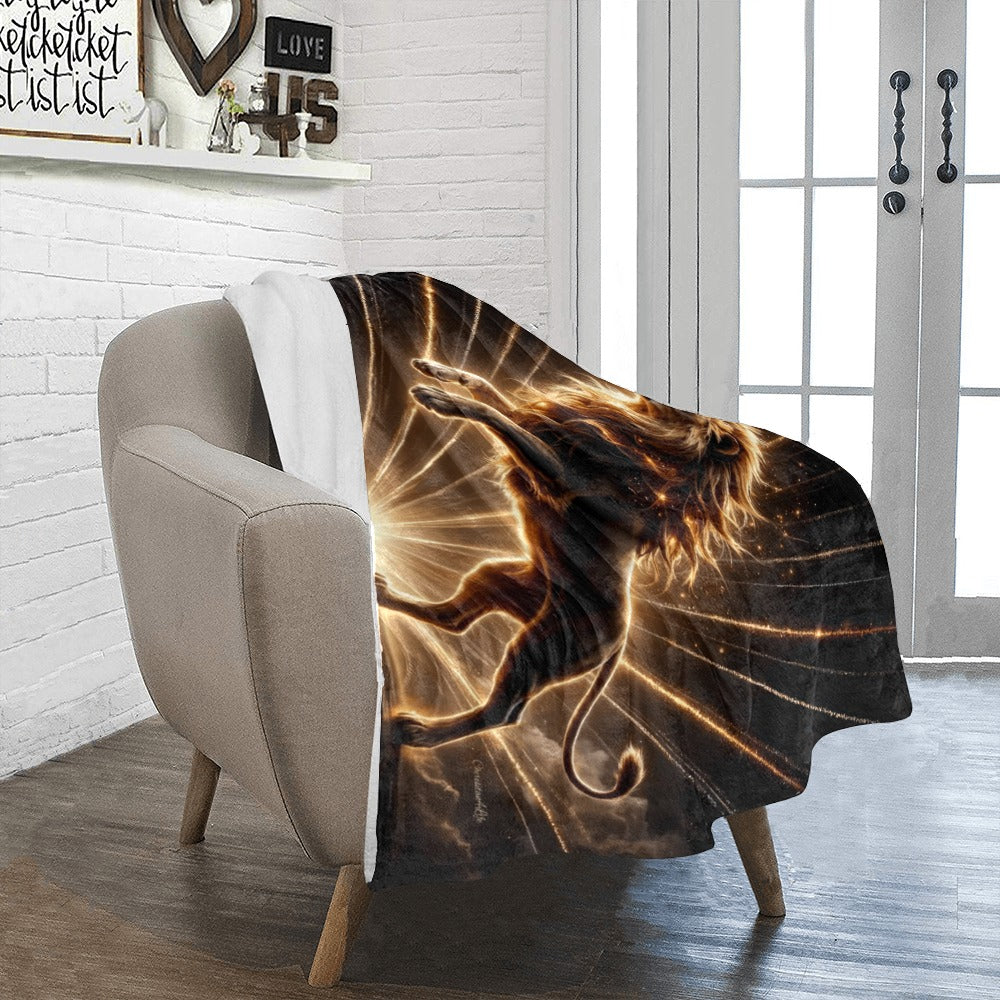 Lion of Judah and Holy Spirit with Golden Rays -Ultra Soft Micro Fleece Blanket (multiple sizes)