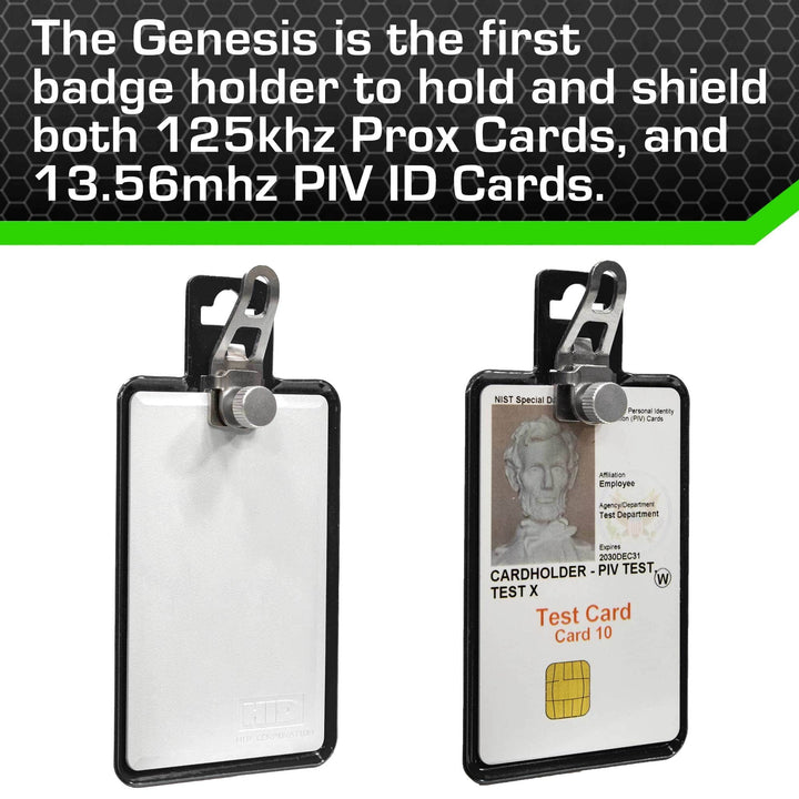 All Metal Magnetic Badge Holder - RFID Secure Badge Holder Genesis™ with BloxProx™