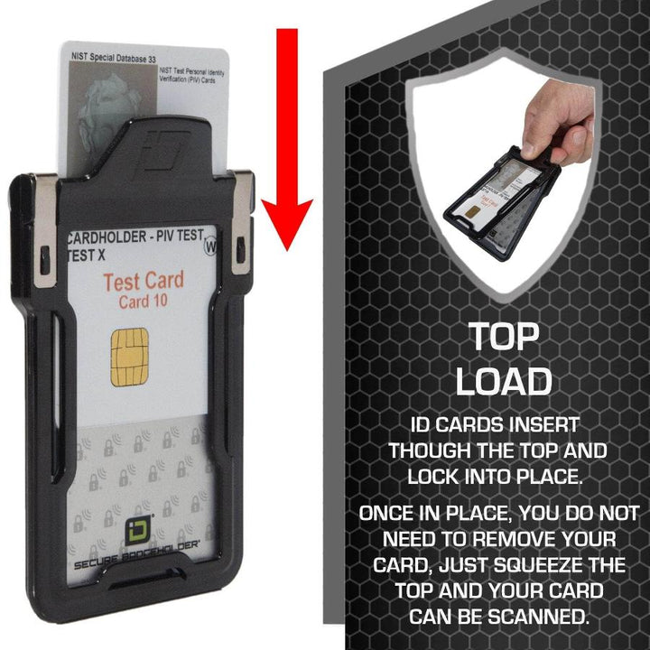 Secure Badge Holder Classic with BloxProx™ - Protects 125Khz HID Prox 1 ID Card Holder