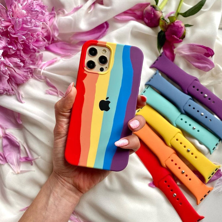 iPhone Silicone Case (Rainbow)