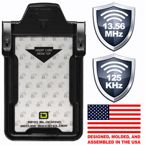 Secure Badge Holder Classic with BloxProx™ - Protects 125Khz HID Prox 1 ID Card Holder