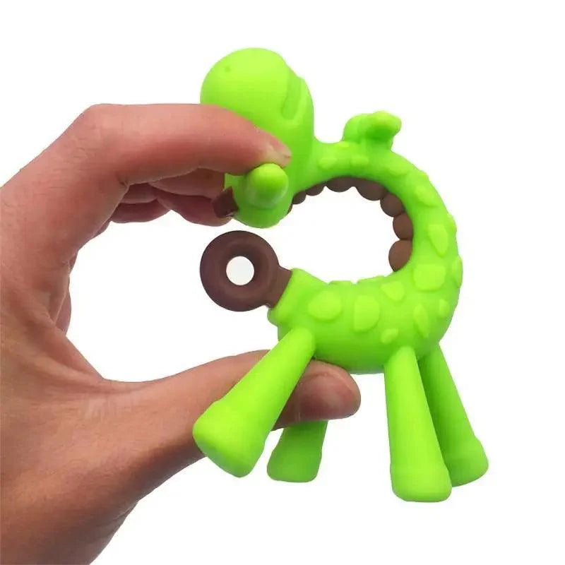 Silicone Cartoon Monkey Toddler Molar Teeth Pain Relief Tool Kids Teether  Teething Beads Baby Shower Gift