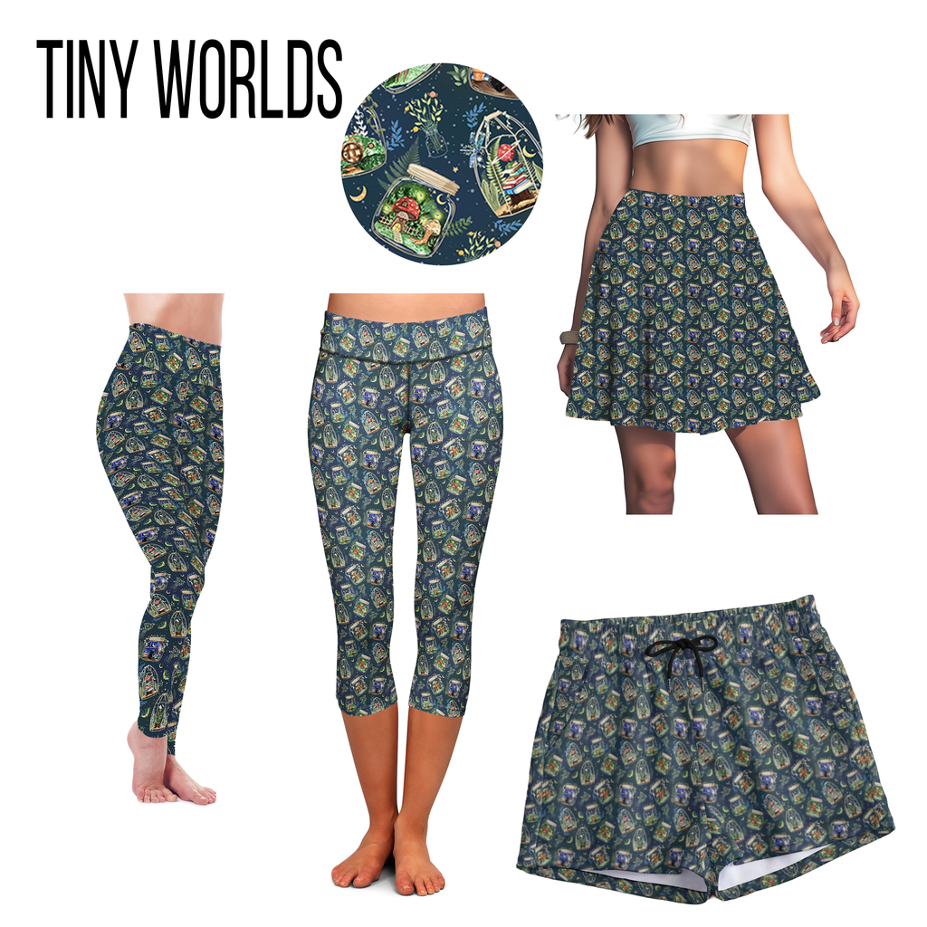 Tiny Worlds Leggings- Full Length, Capri , Jogger Shorts,  or Skort Pockets - Pre Order