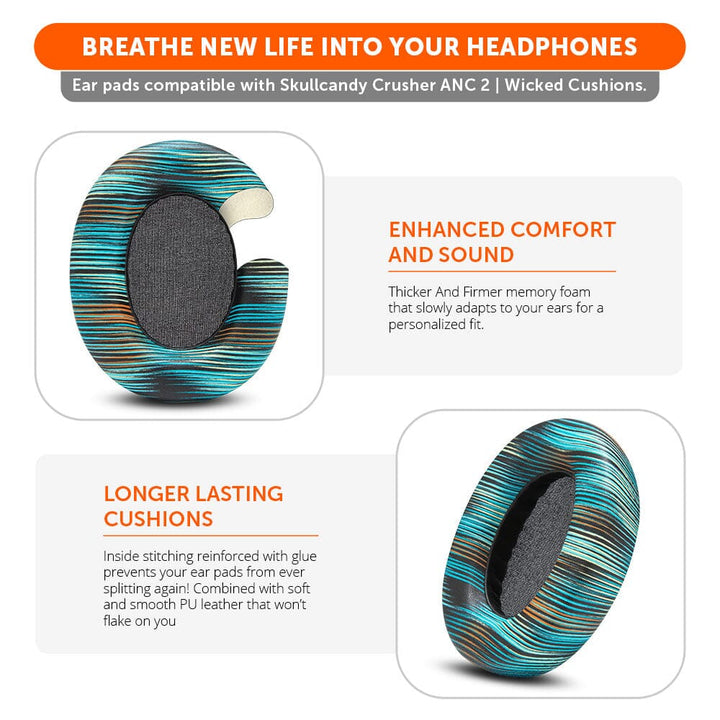 Upgraded Skullcandy Crusher ANC 2 Earpads - WC PadZ Crusher ANC 2