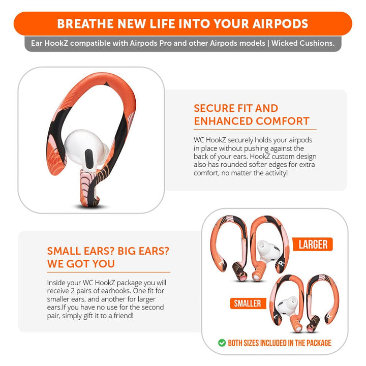 WC HookZ - Over Ear Hooks for Airpods Pro 1, 2 & Airpods 1, 2, 3